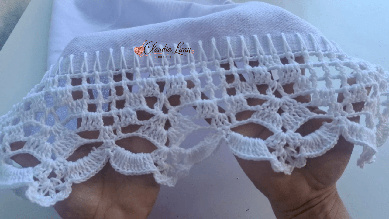 Bico de Crochê para Toalha: Modelo Grande em 7 Carreiras